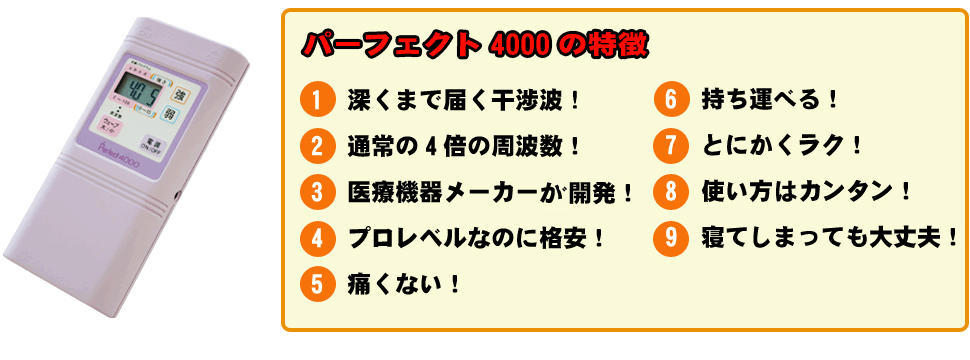 パーフェクト4000の特徴
