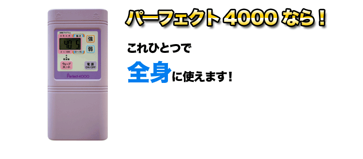 パーフェクト4000なら、全身に使えます！