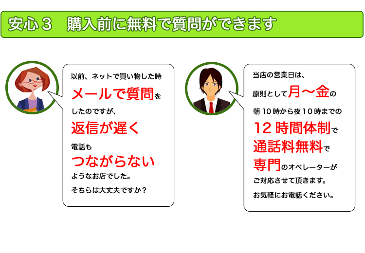 購入前に無料で質問ができます