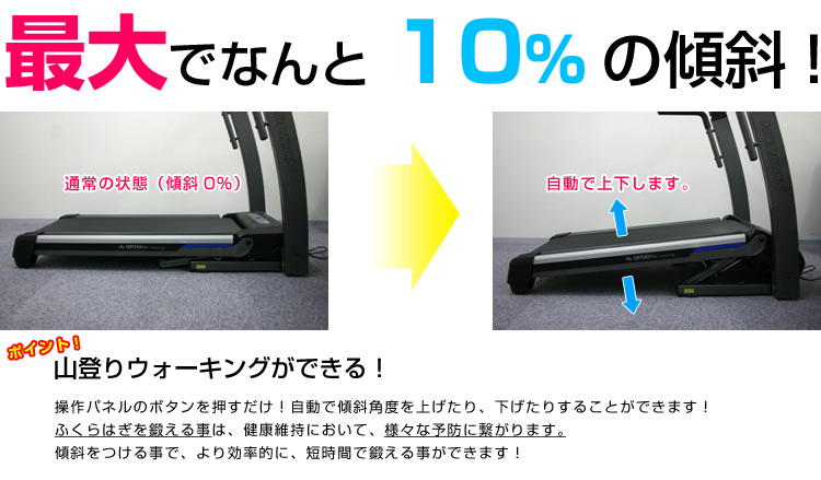 最大で10％の傾斜