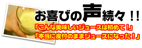 ジューサー「ジュースファウンテン」お喜びの声