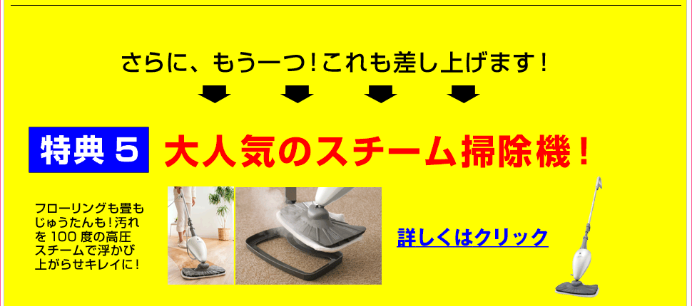 高圧酸素カプセルリフレッシュO2購入でスチーム掃除機もらえる